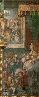Henry IV before Pope Gregory VII at Canossa, c. 1565. Creator: Zuccari, Taddeo (1529-1566).