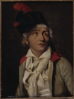 Portrait d'un acteur, en veste blanche à collet rouge, c1800.