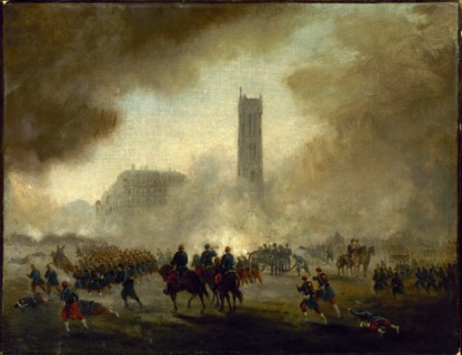The Saint-Jacques tower, taken over by Versailles troops, c1871.