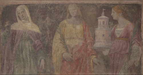 Saints Martha, Catherine and Barbara, 1516-1517. Creator: Luini, Bernardino (ca. 1480-1532).