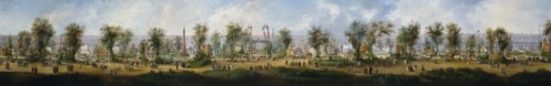 Panoramic view of the Universal Exhibition of 1867, at Champ-de-Mars, 1867.