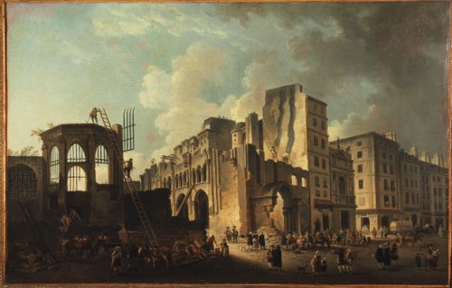 Demolition of Saints-Innocents church, rue Saint-Denis, c1787.