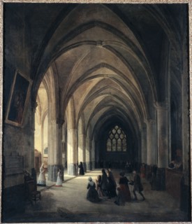 Inner view of the Saint-Benoit-le-Bestoune church: southern nave, 1838.