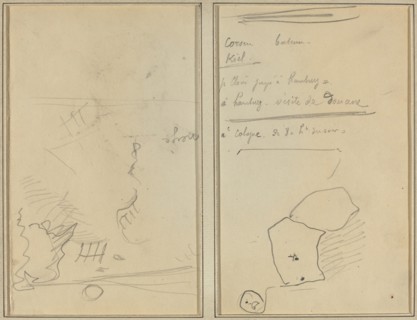 Head of a Monkey; Inventory of Bottles and Beverages [verso], 1884-1888.