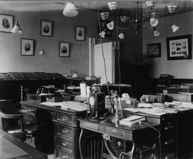White House office, Washington, D.C., between 1889 and 1906.