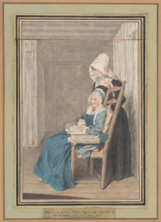 Marie Louise Petit at the Age of 105, with Her Young Nurse, 1765.
