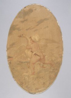 Putto cook pursuing a goose. Decorative painting for the Café de Paris, c1900.