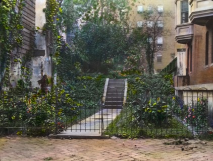Unidentified city garden, probably New York, New York, c1922.