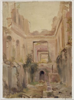 Ruins of the Château de Saint-Cloud: the vestibule, c1875.