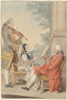 Monsieur and Madame Blizet with Monsieur Le Roy the Actor, c. 1765.