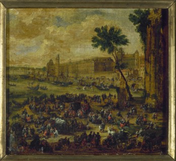 The Louvre and Waterfront Gallery, seen from the Pont-Neuf, around 1650.