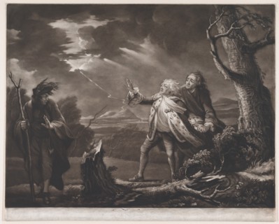 David Garrick as King Lear (Shakespeare, King Lear, Act 3, Scene 1), 1761.