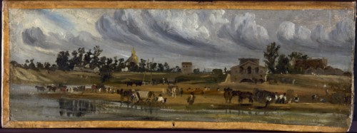 Bords de Seine à la barrière de la Cunette, près du Champ-de-Mars (1820), 1820.