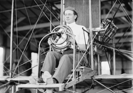 Paul Peck, Commercial Aviator - In Curtiss Type Plane; College Park, 1911. Creator: Harris & Ewing.