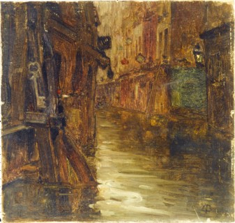 Rue de Bièvre, view of boulevard Saint-Germain (1910 floods), 1910.