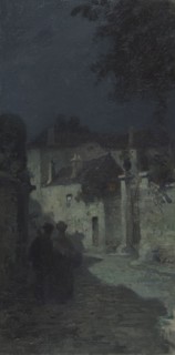 Sketch for the town hall of Bagneux: rue Etienne Dolet, landscape, c1907.