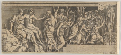 Statue of Niobe and her Worshippers, with Apollo and Diana and other Figures, 1543-47.
