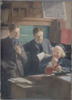 Honoré Champion (1846-1913), bookseller-editor, surrounded by his sons, c1900.