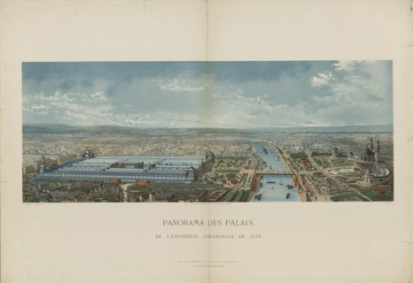 Panoramic view of the Exposition Universelle of 1878 in Paris, 1878. Private Collection.