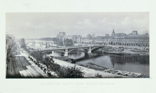 Pont des Saint-Peres and Tuileries. View taken from the Malaquais quay, 1865.