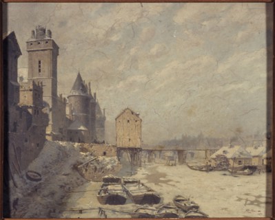Clock tower, the Conciergerie and Pont au Change, in 1621, 1887.