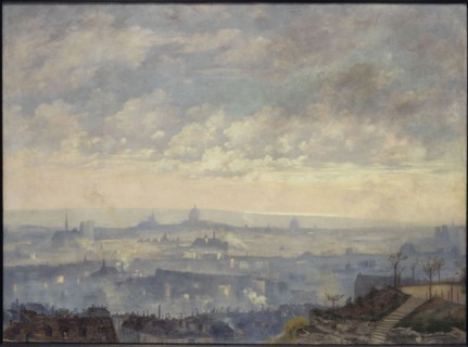 View of Paris, taken from the heights of Montmartre, 18th arrondissement, 1900.