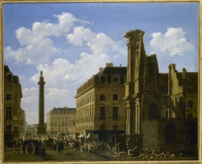 Place Vendome and rue de Castiglione, with ruins of the Feuillant Church, c1808.