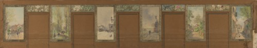 Sketch for the reception hall at the town hall of Vanves: Views of Vanves, 1902.