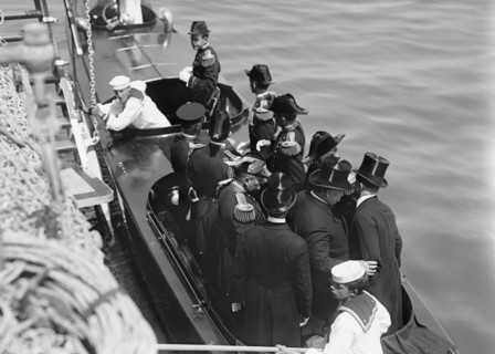 German Squadron Visit To U.S. President Taft And Party Leaving 'Mayflower', 1912.