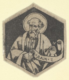 St Mark the Evangelist, holding a banderole (possibly a modern impression), ca. 1480-1520.