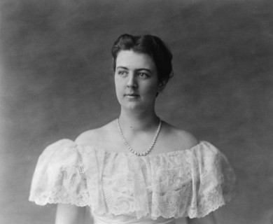 Frances F. Cleveland, head-and-shoulders portrait, facing left, c1897. Creator: Frances Benjamin Johnston.