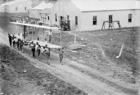 Army Aviation, College Park Aviation Field - Wright Brothers' Plane, Wrecked, 1911. Creator: Harris & Ewing.