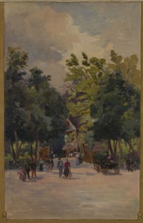 Sketch for the town hall of Vincennes: View of the Bois de Vincennes, 1898.