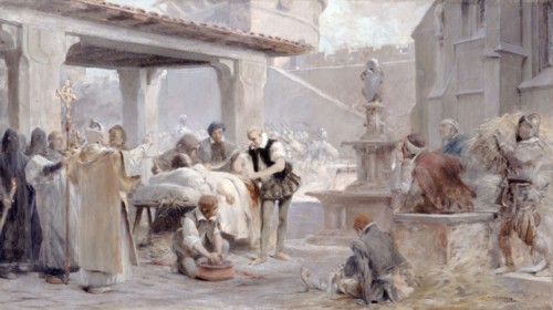 Esquisse pour l'escalier de la Sorbonne : Ambroise Paré au siège de Metz, c.1888.