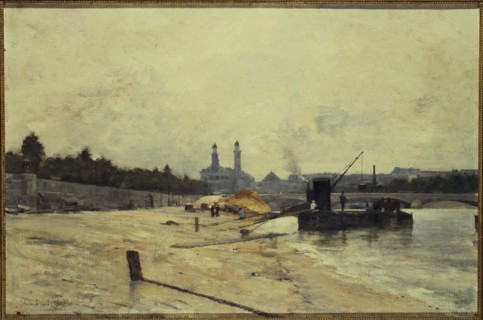 Pont de l'Alma (Alma Bridge) and the old Trocadero seen from the Quai d'Orsay, c1880.
