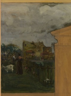 Sketch for the town hall of Vanves. View of Vanves with Fort de Vanves, 1902.