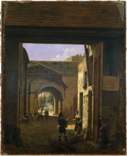 Courtyard of a coaching house, rue Saint-Denis, known as court Sainte-Catherine, 1815.