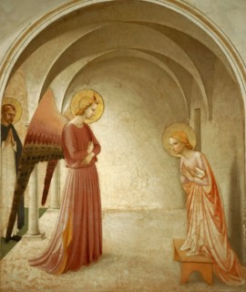 The Annunciation with Saint Peter Martyr, ca 1442. Found in the collection of the San Marco, Florence.