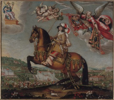 Portrait équestre d'Alberte Barbe d'Ernécourt, dame de Saint-Balmont (1607-1660), c1630.