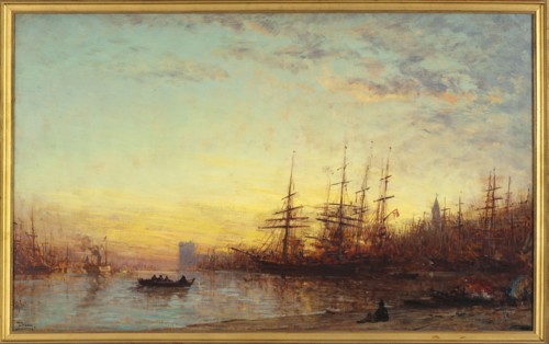 Le port de Marseille au coucher du soleil, between 1890 and 1895.