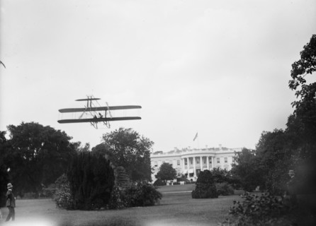 Atwood, Harry. Aviator. Rising From White House Lawn In Wright Type B Plane, July, 1911.