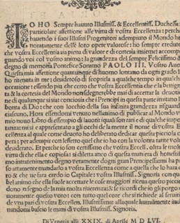 La Gloria et l'Honore di Ponti Tagliati, E Ponti in Aere, title page (verso), 1556.