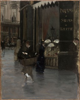 The Violet perfumery, at the corner of boulevard des Capucines and rue Scribe, c1880.