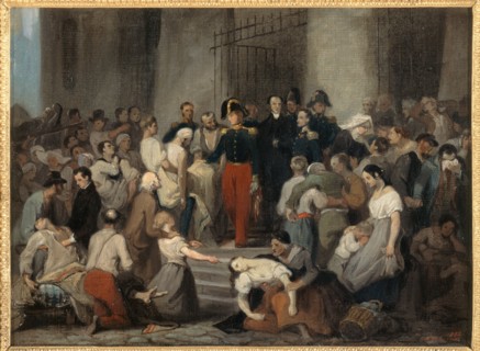 The Duke of Orleans visiting the sick at Hotel-Dieu during the cholera epidemic of 1832.