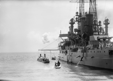 German Squadron Visit To U.S. - U.S. Battleship In Hampton Roads To Greet Squadron, 1912.