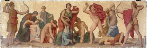 Massacre of Niobids, composition from the atrium of the Pompean house of Prince Napoleon, c1860.