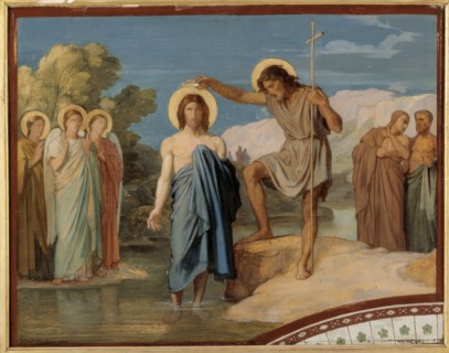 The Baptism of Christ. Sketch for decoration of the nave of Saint-Germain-des-Pres church, 1858.