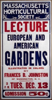 Lecture, European and American Gardens...by Frances Benjamin Johnston, (1927?).