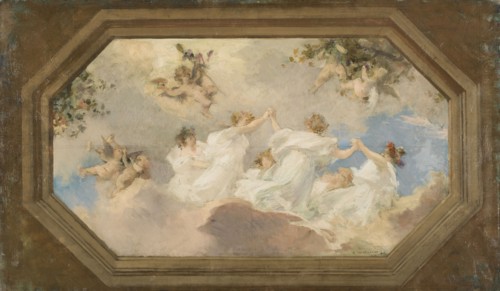 Sketch for the town hall of Suresnes: Circle of bacchantes (central ceiling), 1898.