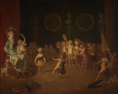 Scène de la comédie italienne jouée par une troupe d'enfants, between 1704 and 1706.